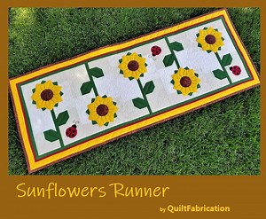 Sunflower Table Runner, Quilt Pattern, PDF Instant Download, Modern Dresden Flowers - Etsy
