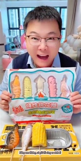 REVIEW of charcoal grilled marshmallows. Have you tried them? #funnyshorts #food #shortsviral