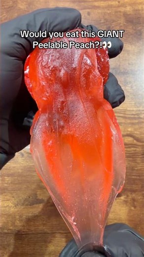 🤏🍑Would you eat this GIANT PEELABLE PEACH?!🍑🤏 #shorts