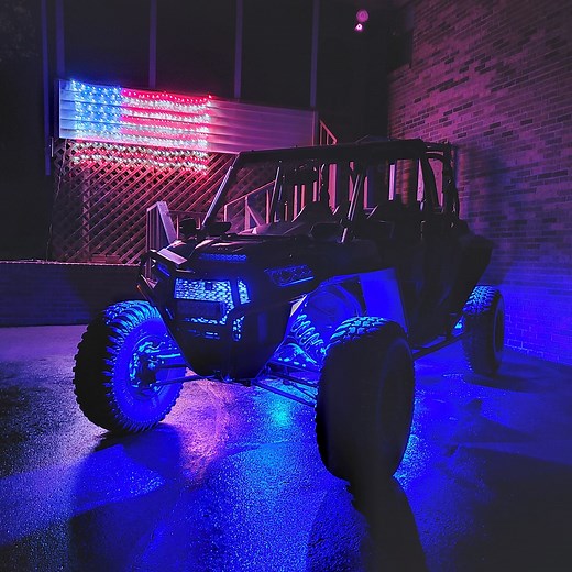 The brightest and most customizable plug and play RGB W rock light kit on the market GUARANTEED! Covered by the best warranty on the market: 25YR YOU BREAK IT WE REPLACE IT UNVOIDABLE WARRANTY www.infiniteoffroad.com/rgbw-compatible - Brightest output, widest patterns and richest colors - 10 plug and play lighting options - Fully modular, add more at any time - First & original RGB W Rock light on the market - Bluetooth controller w/ back up RF remote - White courtesy light override & brake over