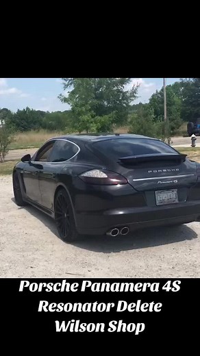 We did a Resonator Delete on the Porsche Panamera 4S at our Wilson Shop. #henrysmufflershop #since1998 #customexhaust #mufflershop #wilson #wilmington #raleigh #nc #porsche #panamera #4s #resonatordelete #straightpipe #coldstart #soundcheck #sportcar