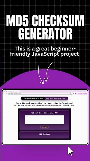 🔐 MD5 Hash Generator using HTML CSS and JavaScript | Secure Your Data in Seconds! 🚀 #md5checksum