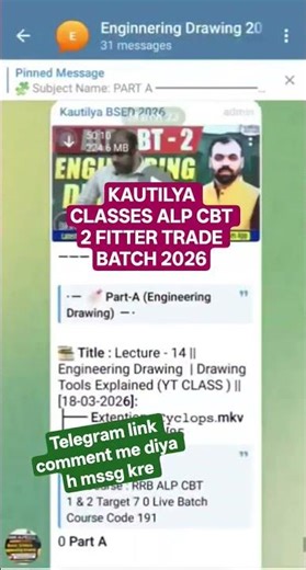 KAUTILYA CLASSES ALP CBT 2 FITTER TRADE BATCH 2026 #kautilyaclasses​ #basicscienceengineering​ #fitt