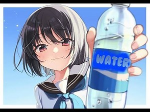 anime girl drinks water (h2o)