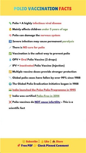 Polio Vaccination Facts | OPV, IPV, Pulse Polio & More | Shorts