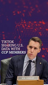 47K views · 439 reactions | TikTok is employing members of the Chinese Communist Party, who have access to U.S. user data. If you’re using TikTok, China can get a hold of your data. Watch the full interview with the link in bio. | Senator Josh Hawley | Facebook