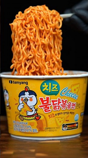 Spicy Cheese Buldak Ramen ASMR 🤤 #shorts #ramen