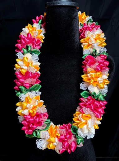 Pink Lemonade Lace Lei – Hawaiian Graduation Lei 36 Inches - Etsy