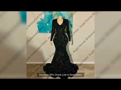 Customized Long Sleeves Black Prom Dressses 2025 V Neckline Vestidos De Gala Graduation Birthday Par