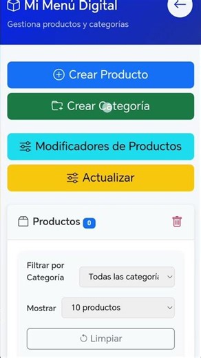 Mi Menú Digital QR - Crear Categoría de producto #mimenudigitalqr