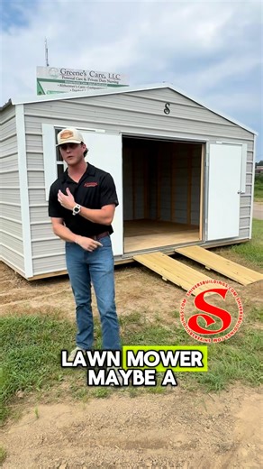 🚜☀️ Protect your equipment the right way! This 12x16 storage building comes with a 6' double door ramp kit — perfect for getting your mower or four-wheeler in and out with ease. 🏠💪 Keep your gear safe, dry, and ready to roll! 📲 Call us today or message below to get yours! #StorageBuilding #BackyardSolutions #ShiversBuildings #MississippiLiving #MancaveGoals #BestBuiltBestPrice #FourWheelerLife #LawnCareLife | Shivers Buildings