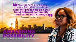 💜 Awakening Possibility — Carrying Legacy, Inspiring Hope In my first full school year as President, I’m watching McCormick students worship, learn, and prepare for ministries that heal and liberate. For nearly 200 years, we’ve formed leaders who resist despair, insist on hope, and stand boldly for justice. One powerful way we awaken possibility is through support. Your generosity opens doors for gifted students who will preach good news, build beloved community, and serve with courage. ✨ Join 