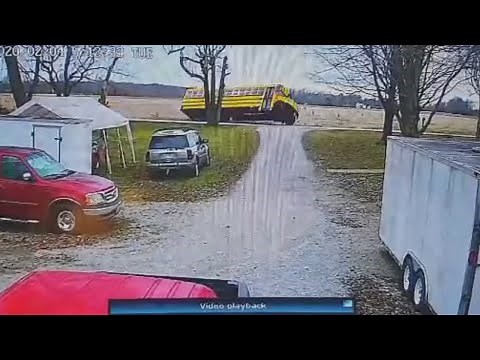 Video shows school bus overturning in Brown County