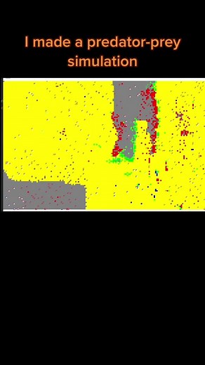 Simple predator-prey simulation made with Java #coding #tech #simulation #art #animation