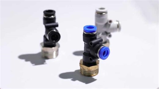 CHAOXU PD Series Tee Pneumatic Fittings One Touch Penumatic Fittings for Pipe Push Plastic air Tee Type Pneumatic Fitting