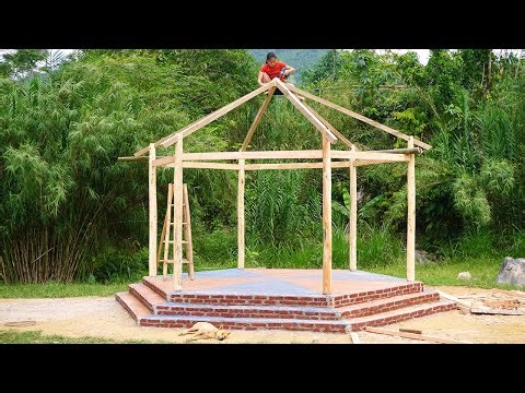 TIMELAPSE: 65 DAYS START TO FINISH Build a hexagonal house out of wood | Full Video