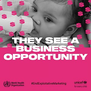 Having a baby? They already know. Aggressive marketing from formula milk companies is undermining women's confidence in breastfeeding, and providing misleading claims about the benefits of their products. To protect children's health, UNICEF and World Health Organization (WHO) are calling for the immediate end of exploitative formula milk marketing. #EndExploitativeMarketing | UNICEF