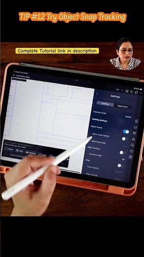 Object Snap Tracking In AutoCAD On iPad #shorts #autocad #ipad #cad #cadtips