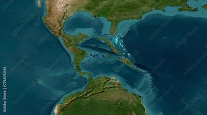 Barbados map with waving flag