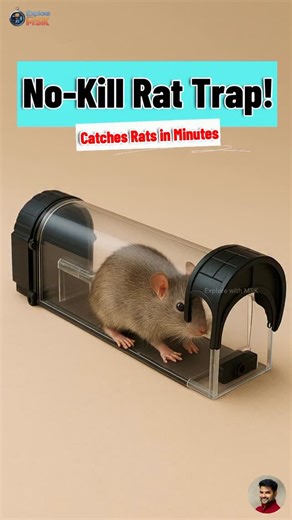 𝗘𝘅𝗽𝗹𝗼𝗿𝗲 𝘄𝗶𝘁𝗵 𝗠𝘀𝗸 on Instagram: "Got a rat at home? 🐭 Tried the Rat catch-and-release trap — set it, bait it, trap it, release it. No poison, no mess, safe around kids & pets. Link in bio to buy + full video. Follow @Explore_with_msk_ for more useful finds! ✌️ #RatTrap #HumanePestControl #CatchAndRelease #DOCAT #HomeHacks #PestControl #NoKillTrap #ExploreWithMSK #HomeSafety #diyfixes"