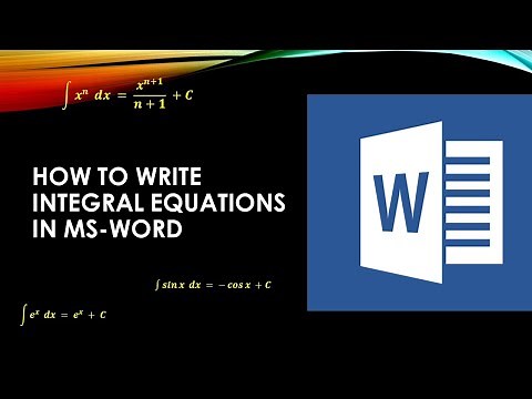 How To Write Integral Equations In MS-Word | Integration