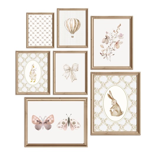 Baby Girl Nursery Wall Art Set, Cottagecore Bunny Goose Prints, Vintage Girls Room Decor - Etsy