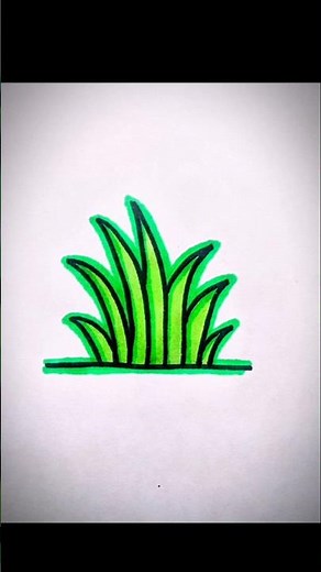 Easy Grass Drawing | Step by Step for Kids | Shorts