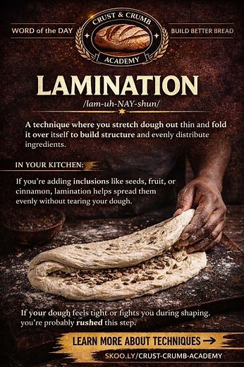 Lamination | Crust & Crumb Word of the Day #breadbaking #artisanbread #sourdough #homebaking