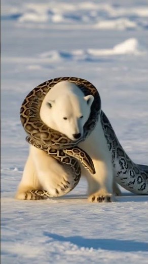 wildlife Python vs polar bear #DreamscreenAi