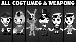 All Outfits and Weapons unlocked - Bendy in the Nightmare Run (Mobile Game) | DarkTaurus