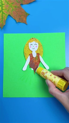 DIY Forest Fairy from Leaves! 🍂✨ Easy & Fun Autumn Craft #diy #craft #shorts