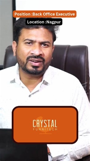 Jobs Capital on Instagram: "📢 We’re Hiring! 📢 Crystal Furnitech Pvt. Ltd. is looking for a Back Office Executive to join our team in Nagpur. If you have strong MS Excel skills, experience in quotation preparation, and want a stable full-time day shift role, apply now! 📍 Location: CA Road, Nagpur 📩 Comment " Bank Office" For More Details! #wearehiring #backofficeexecutive #crystalfurnitech #nagpurjob #officejobs"