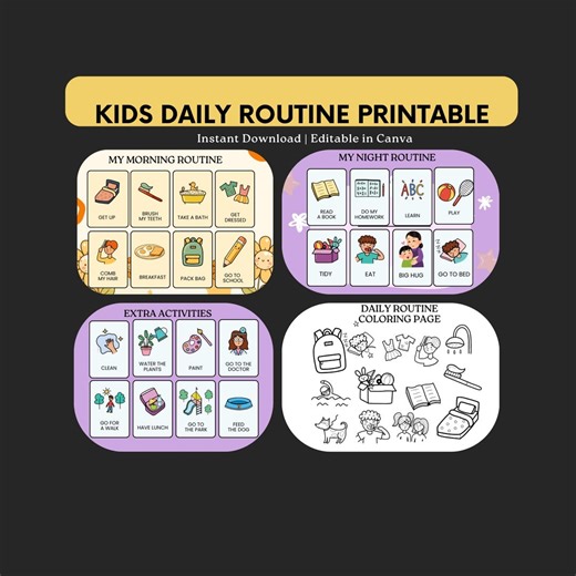 Kids Daily Routine Chart: Morning, Night, & Habits (digital Download) - Etsy Australia