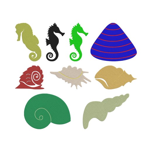 Seashell Ocean Embroidery Design, Sea Shell Machine Embroidery File, Ocean Beach Embroidery Instant Download - Etsy