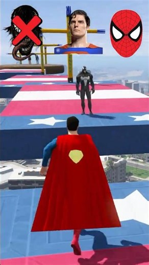 Superhero mega ramp challenge #spiderman #gta