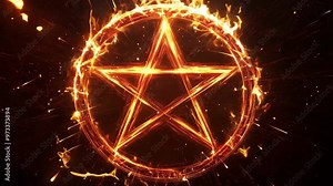 Laser pentagram icon on a pure black background.