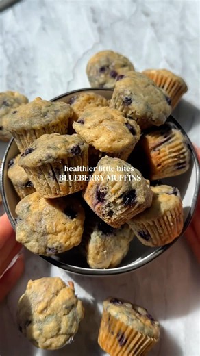 Healthier Little Bites Blueberry Muffins - RECIPE IN DESCRIPTION