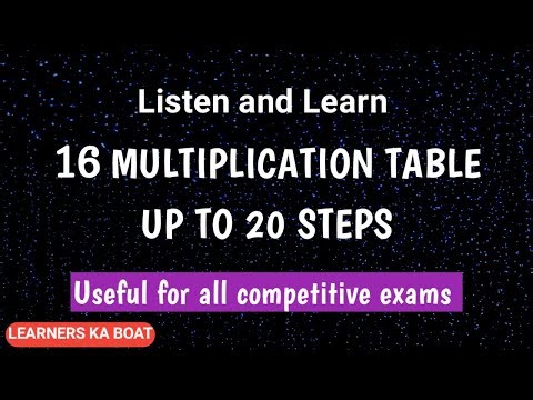 Learn 16 table up to 20 steps | learners ka boat