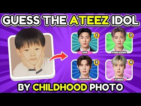Guess ATEEZ Member Childhood Photo! | K-Pop Quiz Game 🧡💙
