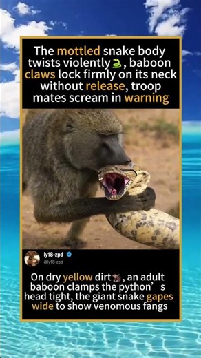 Baboon Troop Captures Giant Python🐒: Primates Team Up To Subdue Deadly Serpent#Baboon #Python