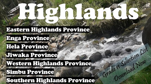 Grade 11 Selection Lists 2026 for Highlands, Southern, Momase, NGI - PDF