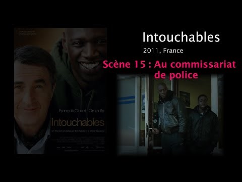 Intouchables. Scène 15. Au commissariat de police. French English subtitles.