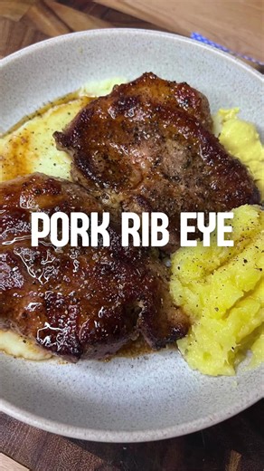 Pork Rib Eye Recipe with Buttery Mash and Apple Sauce