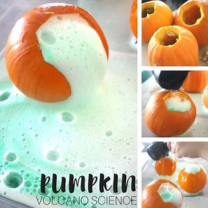 Mini Pumpkin Volcano For Fall Science - Little Bins for Little Hands