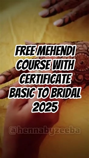 Free Basic to Bridal Mehndi Course with Certificate 2025 #shorts