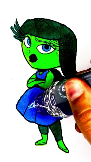 cute cartoon girl drawing | satisfying line art 💚💚