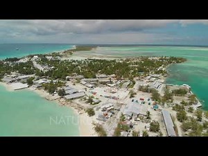 Aerial shot of Christmas Island in Kiribati