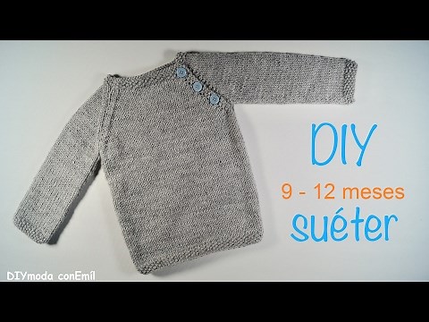 Baby sweater or jumper knitted with two needles step by step