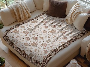 Cozy Fall Blanket, Autumn Books Blanket, Reading Season Blanket, Book Lover Gift, Cute Autumn Blanket, Fall Reading Gift, Aesthetic Blanket - Etsy