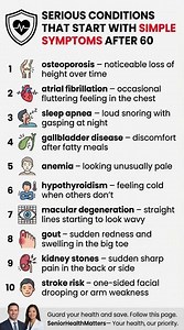 10 Silent Warning Signs of Serious Conditions After 60 #seniorhealth